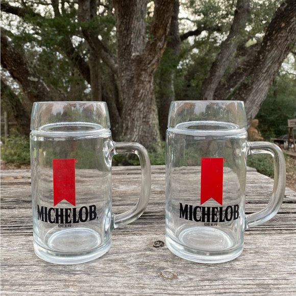 Vintage Michelob Glass Beer Mugs (2) - Picture 1 of 5